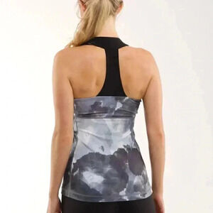 Lululemon Scoop Neck Black / White Coal Tinted Canvas  run yoga athletic tank 4